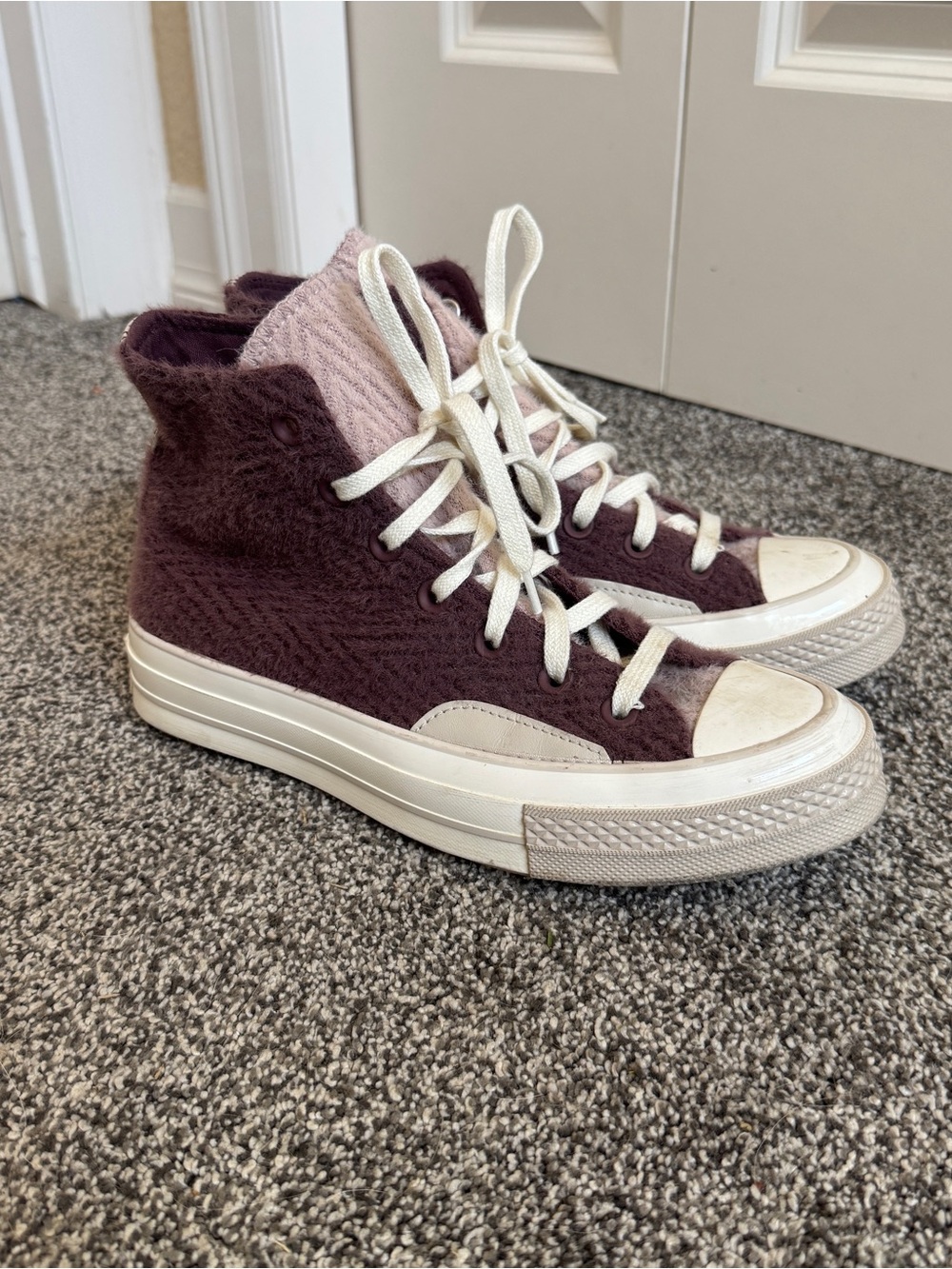 Converse Chuck 70 Cozy Utility Burgundy High Top Womens 8 Mens 6 Fuzzy